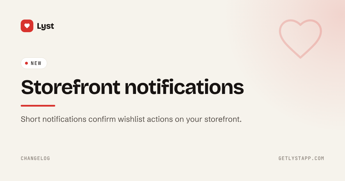 Storefront notifications