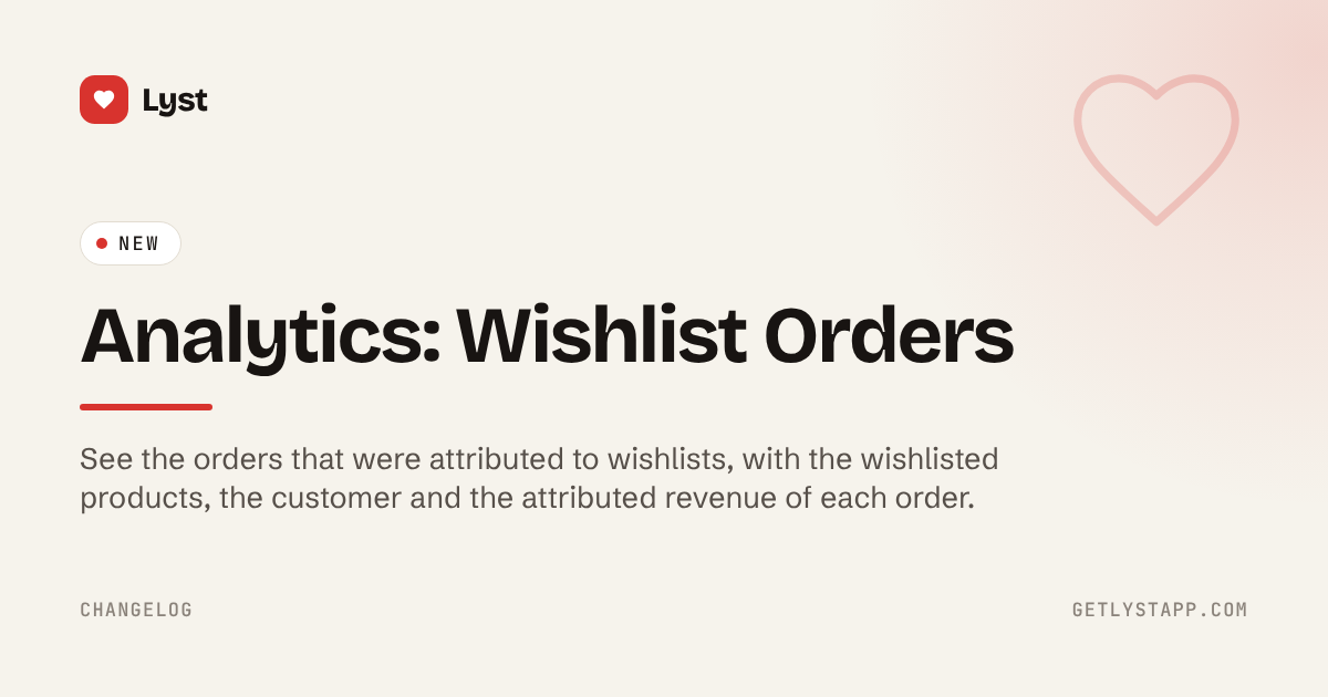 Analytics: Wishlist Orders